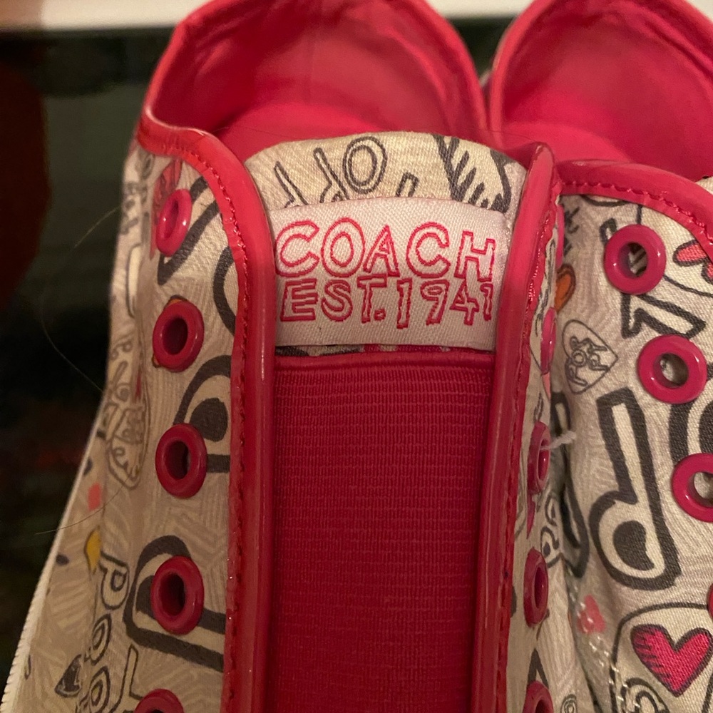 Coach Poppy Bev Sneakers Tennis Shoes Graphic Slides Sz 9 Women’s Ladies - Picture 5 of 10